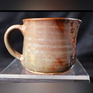 Vintage Japanese Glazed Pottery Creamer Signed 3" Tall